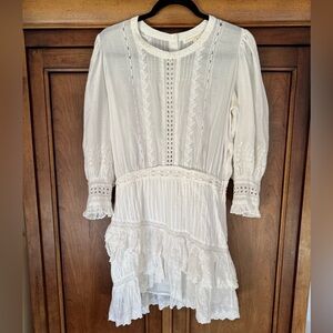 LoveShackFancy White Lorelei Mini Dress